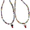 Colorful Glass Bead Necklace Featuring Mushroom Pendant and Floral Designs Decoration for Trendy Women Outfits