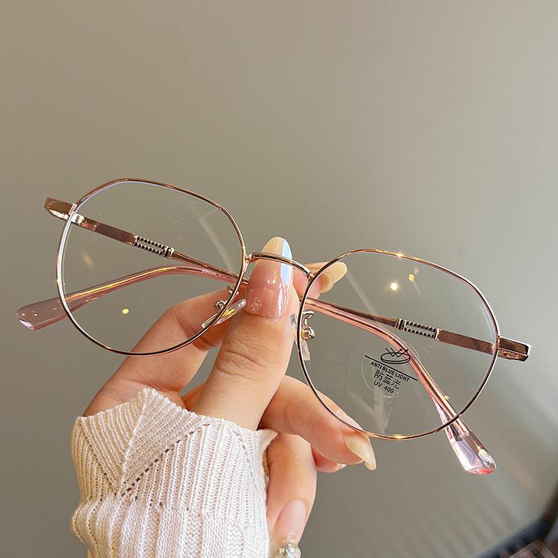 Vintage Retro Style Glasses Frame Round Shape Blue Light Blocking Woman Eyeglasses Korean Stylish Computer Glass