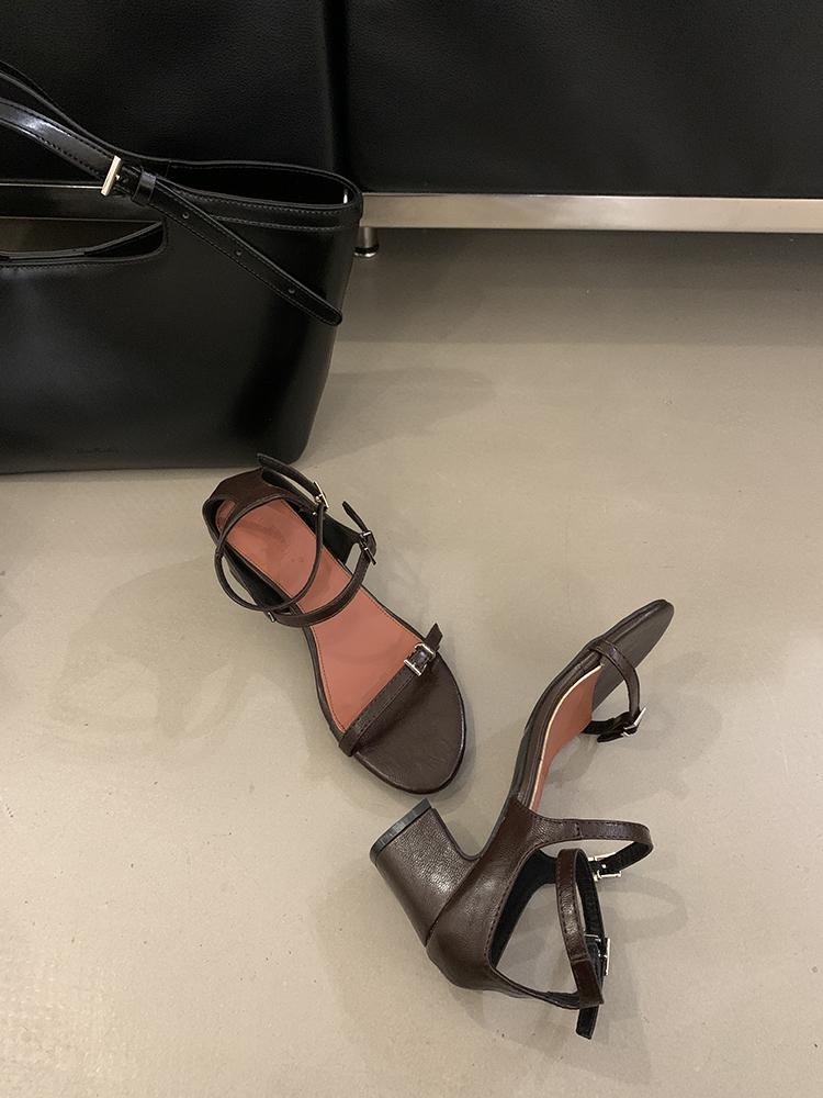 Women Sandals Ankle Strap Heeled Sandals Summer Gladiator Shoes Woman Chunky Heels for Women Open Toe Party Dress Sandal