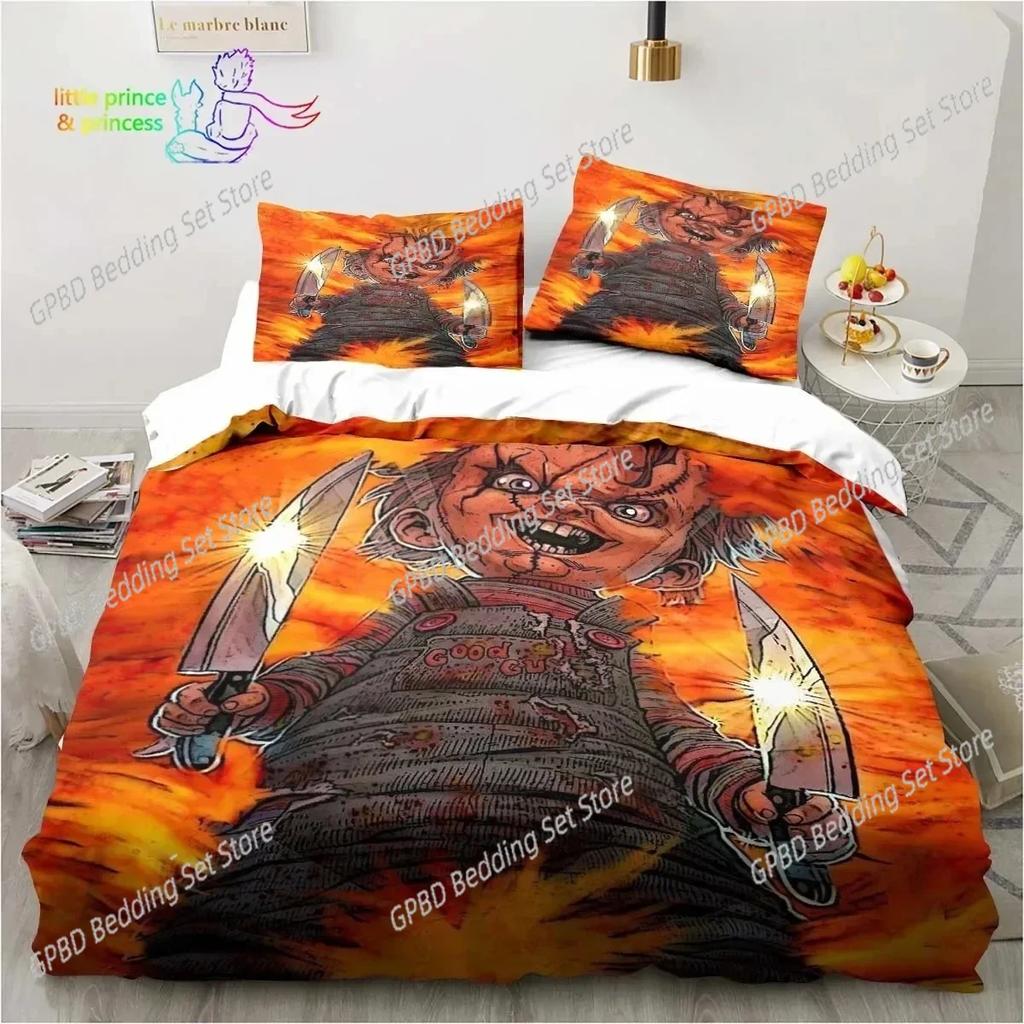 Horror Movie Chucky Bedding Set For Bedroom Soft Modern Bedspreads Comefortable Kids Duvet Cover Quilt Cover And Pillowcase
