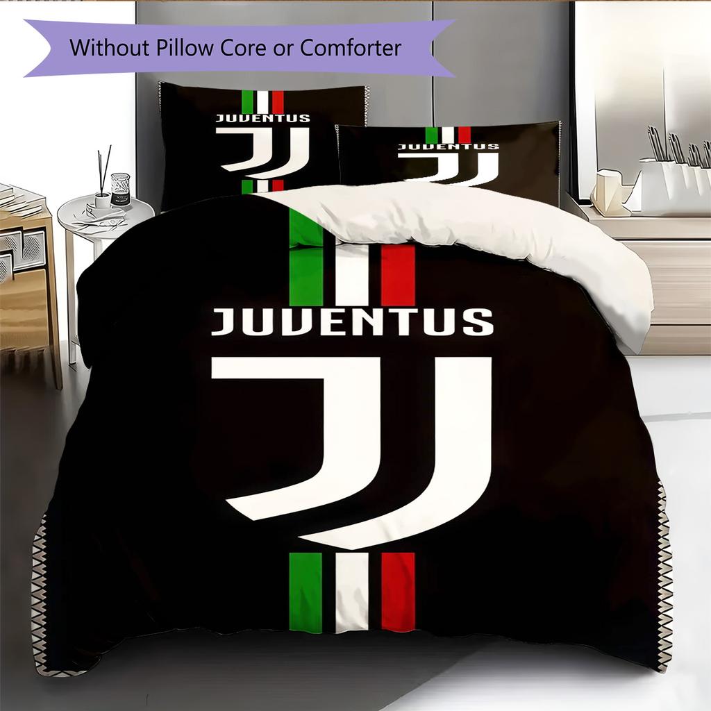 Set Copripiumino Trapuntato Juve Federa Federe Decorazione Casa Regalo di Compleanno (1 * copripiumino + 2 * federa, senza nucleo)