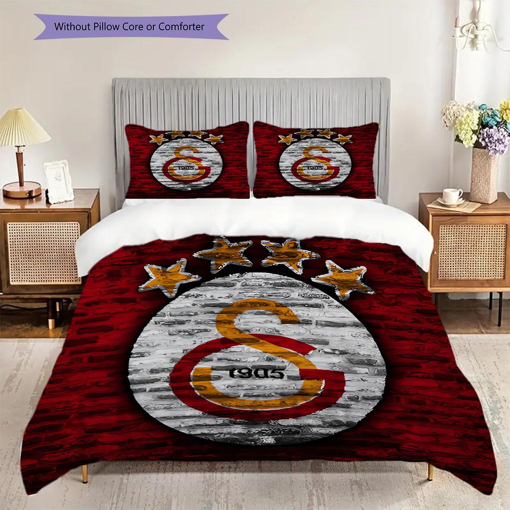 Set Copripiumino Trapuntato con Fantasia Galatasaray S.K. Federe Decorazione per la Casa Regalo di Compleanno (1 * copripiumino + 2 * federa, senza nucleo)