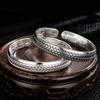 S925 Thai Silver Bracelet Do Old Bracelet Retro Fashion All -Match Couple Style True Word Open Bracelet Boutique Jewelry Gift
