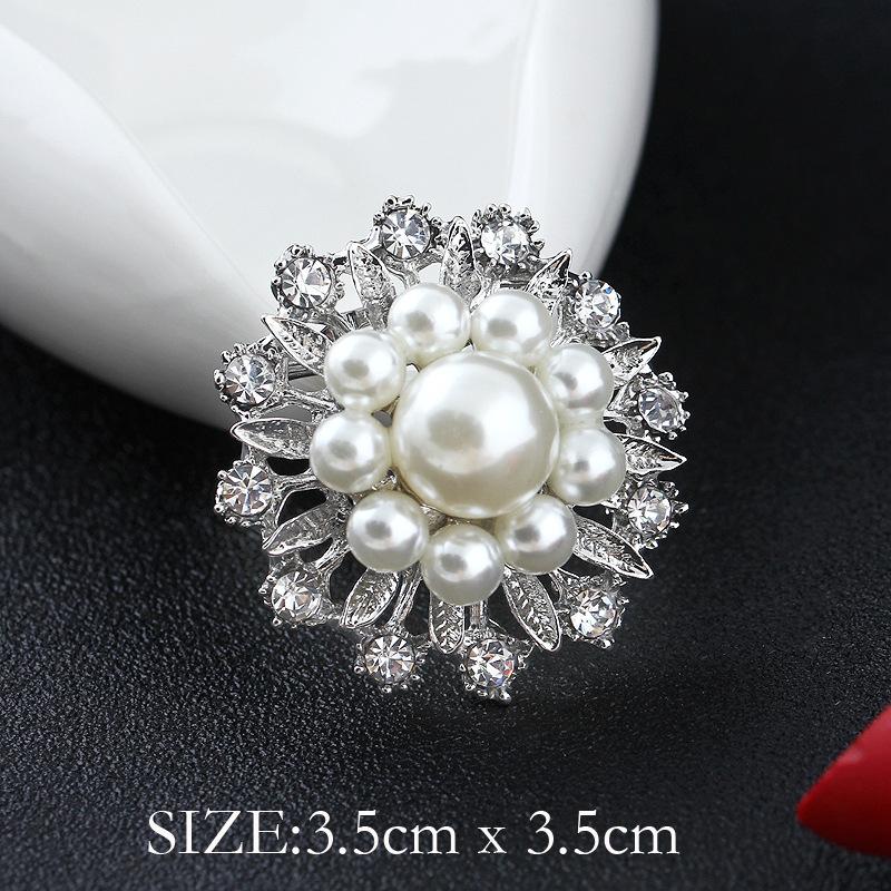 Mode Kristall Strass Persönlichkeit Vielseitig Perlenkranz Kleine Brosche Anstecknadel Damen Seidenschal Schnalle