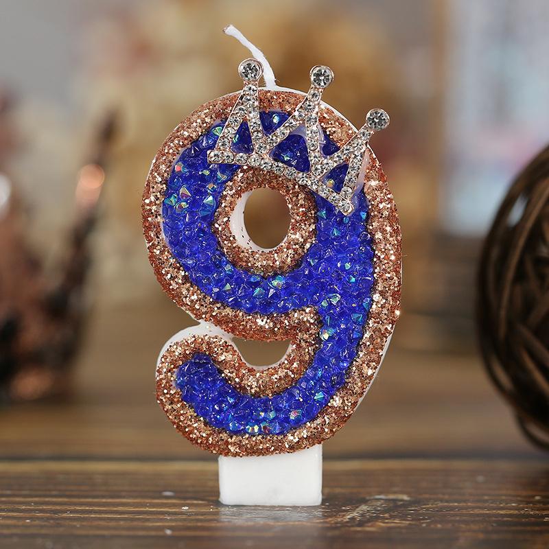 

Синие свечи с цифрами для торта на день рождения Хэллоуин вотивные свечи блестки роскошные воспоминания товары для вечеринки лампы свечи