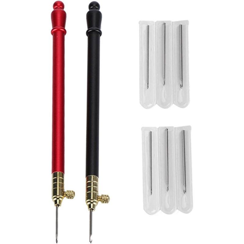 French Crochet Hook With 9 Needles, Stainless Steel Ergonomic Handle For Sewing, Beading, Knitting, DIY Projects