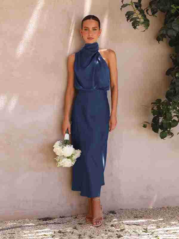 Elegant Satin Sleeveless Dress: High-End Spring/Summer Collection
