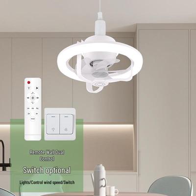 Luz de Ventilador LED con Cabezal Giratorio 360° para Dormitorio, Estudio, Baño con Base de Rosca E27 y Mando a Distancia