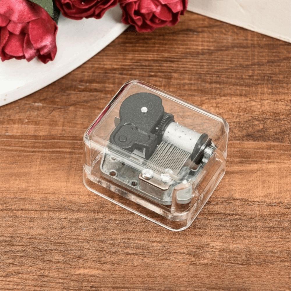 Creative Acrylic Transparent Mini Music Box Square Random Song Dancer Music Box Clockwork Spring Clockwork Music Box Gift