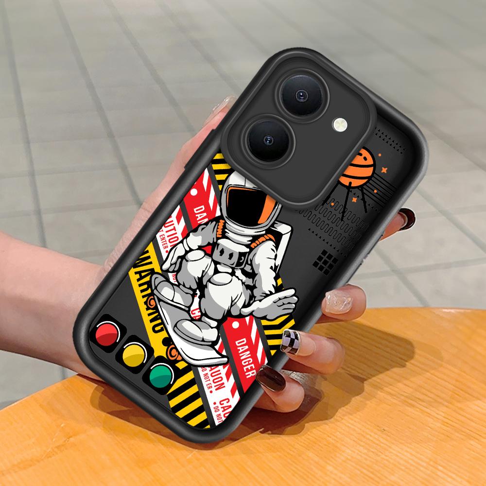 Soft Silicone Square Ladder Printing Pattern Phone Casing Full Cover Camera Shockproof Protection Rubber Case for Vivo