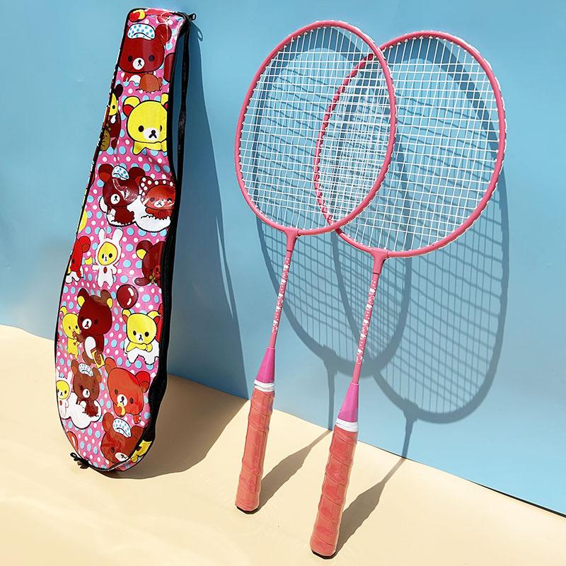 Children Alloy Badminton Racquet Lightweight School Training Set Parent Child Sports