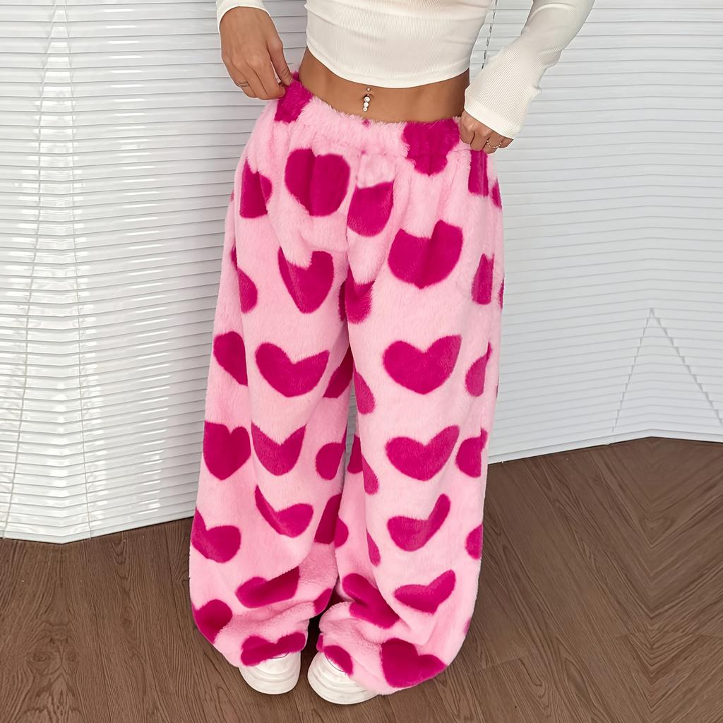 Women's Casual And Fashionable Printed Elastic Waist Loose Wide Leg Pants