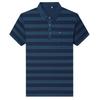 Echte Tasche Gestreiftes Kurzarm-T-Shirt Herren Locker Lässiges Poloshirt Vatertags-Top