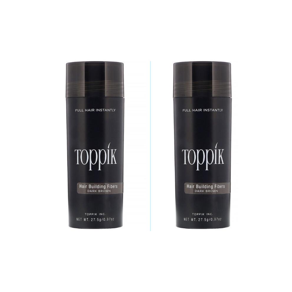 (DARK BROWN) Toppik Hair Building Fibres | 27.5g (2-pack)