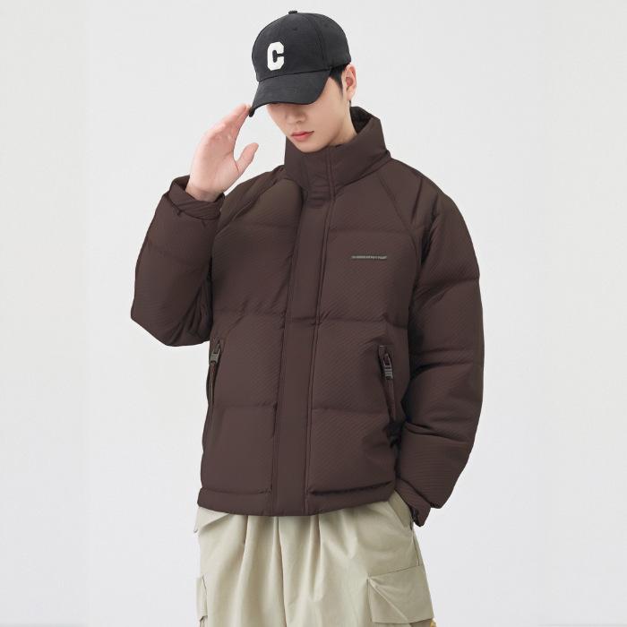 Men s American Retro Stand Collar Down Jacket - 2025 Winter Edition XL