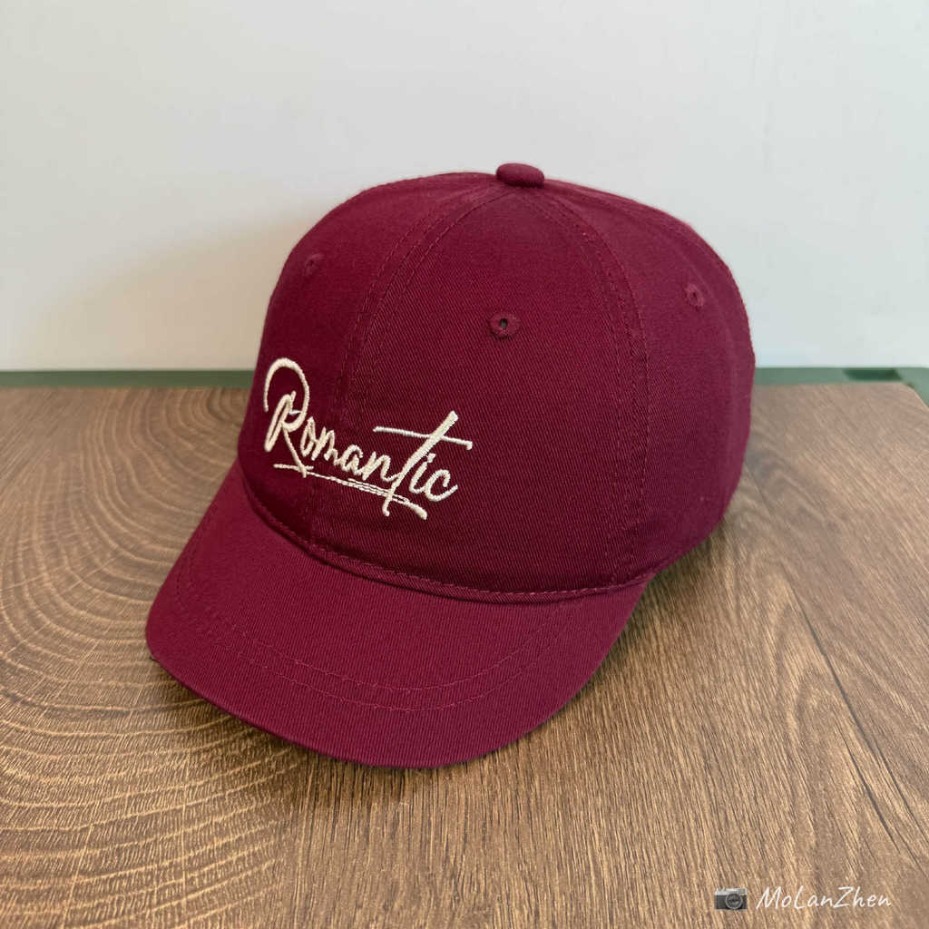 

Romantic Embroidered Baseball Cap Men Women Summer Sunshade Casual Vintage Cotton Burgundy
