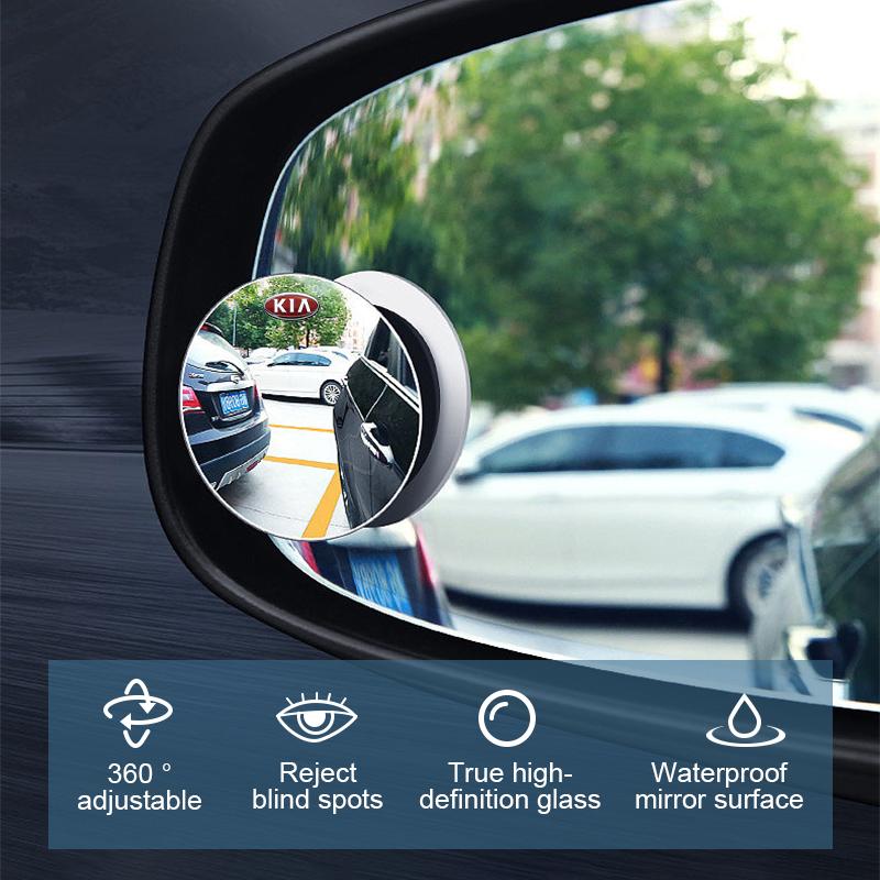 2Pcs Fashion 360 Degree Car Blind Spot Rear View Mirror Wide Angle Adjustable For KIA K5 K9 Sorento Ceed Sportage Carnival Stinger Forte Niro Cadenza