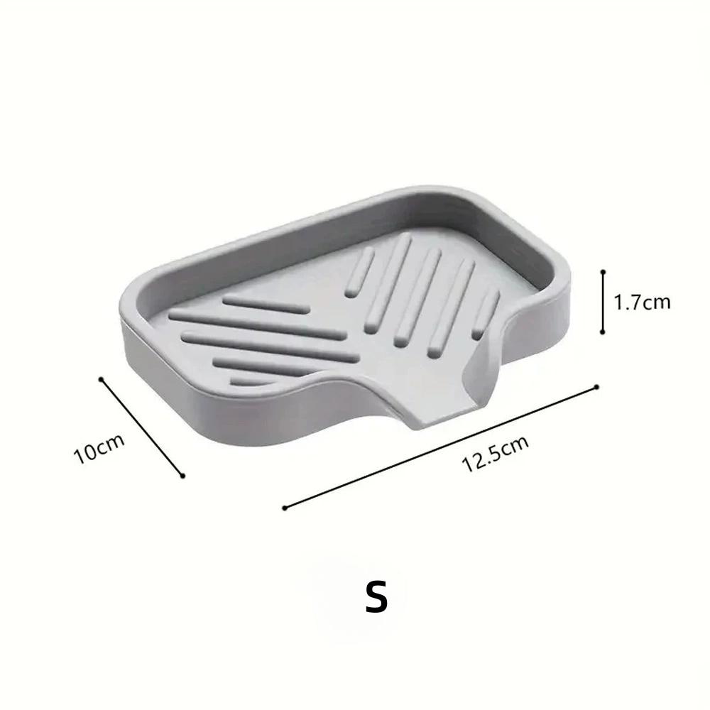 

Sink Silicone Tray with Drain Soap Sponge Storage Holder Countertop Sink Scrubber Brush Rack Standing for Kitchen Bathroom