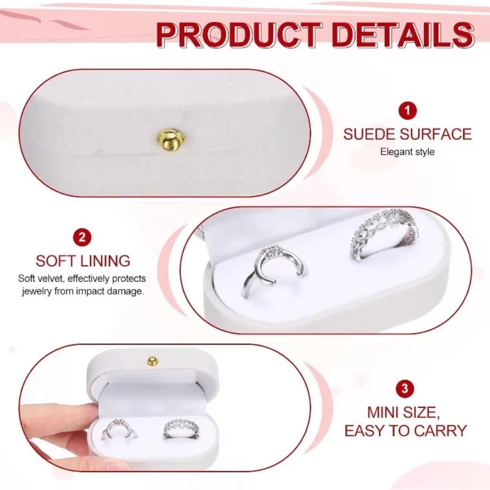Mini Velvet Ring Box Soft Scratch Resistant Portable Jewelry Organizer Storage Containers for Women Wedding Gift Organizer Box