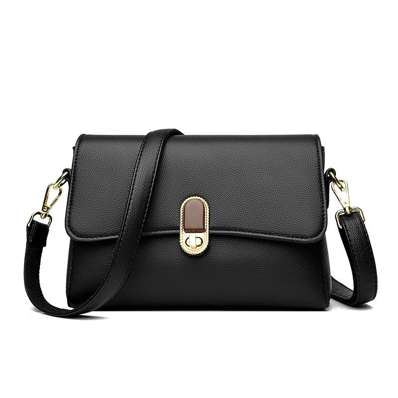 Modische und schlichte Damen-Umhängetasche, Crossbody-Tasche, lässige Damen-Muttertasche aus weichem Leder mit großem Fassungsvermögen