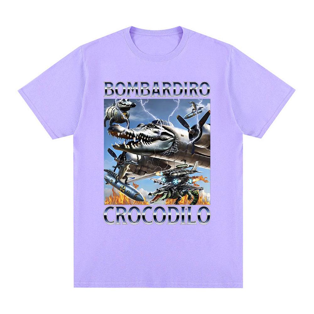Bombardiro Crocodilo Crocodile Plane Bomber Funny Meme T-shirt Men's Women Casual Cotton Short Sleeve T Shirts Comfort T-shirts