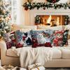 Christmas Themed Cat Pillowcase Bedroom Sofa Cushion Cover 100% Polyester Living Room Cushion Pillowcase Home Decor