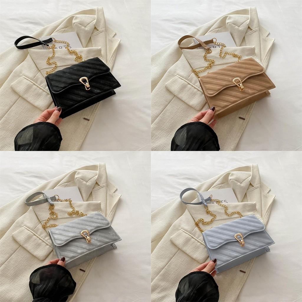 Stylish Fashionable Women's Casual Shoulder Bag Trendy Small Square Crossbody Bag In Black Khaki Gray Blue And White Colors