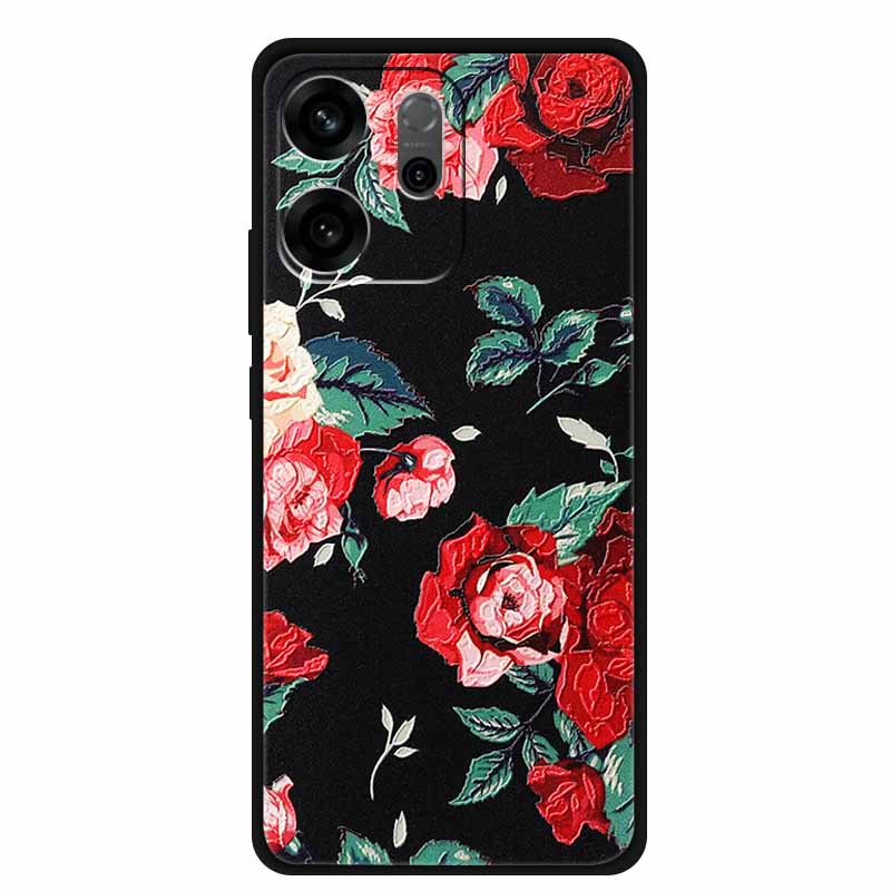 For Oppo Reno14 F Case 3D Flowers Emboss Phone Cases for Oppo Reno 14 F Reno14F 5G Back Protective Covers Soft Silicone Bumper