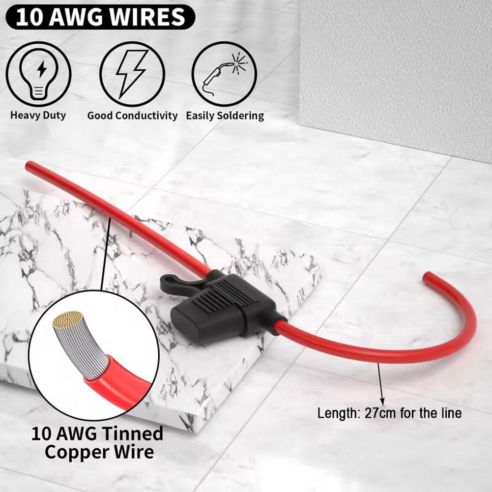 12AWG Car Mini Fuse Holder Holder Automotive Fuse Socket Car Gauge Inline Fuse Standard Blade Fuse