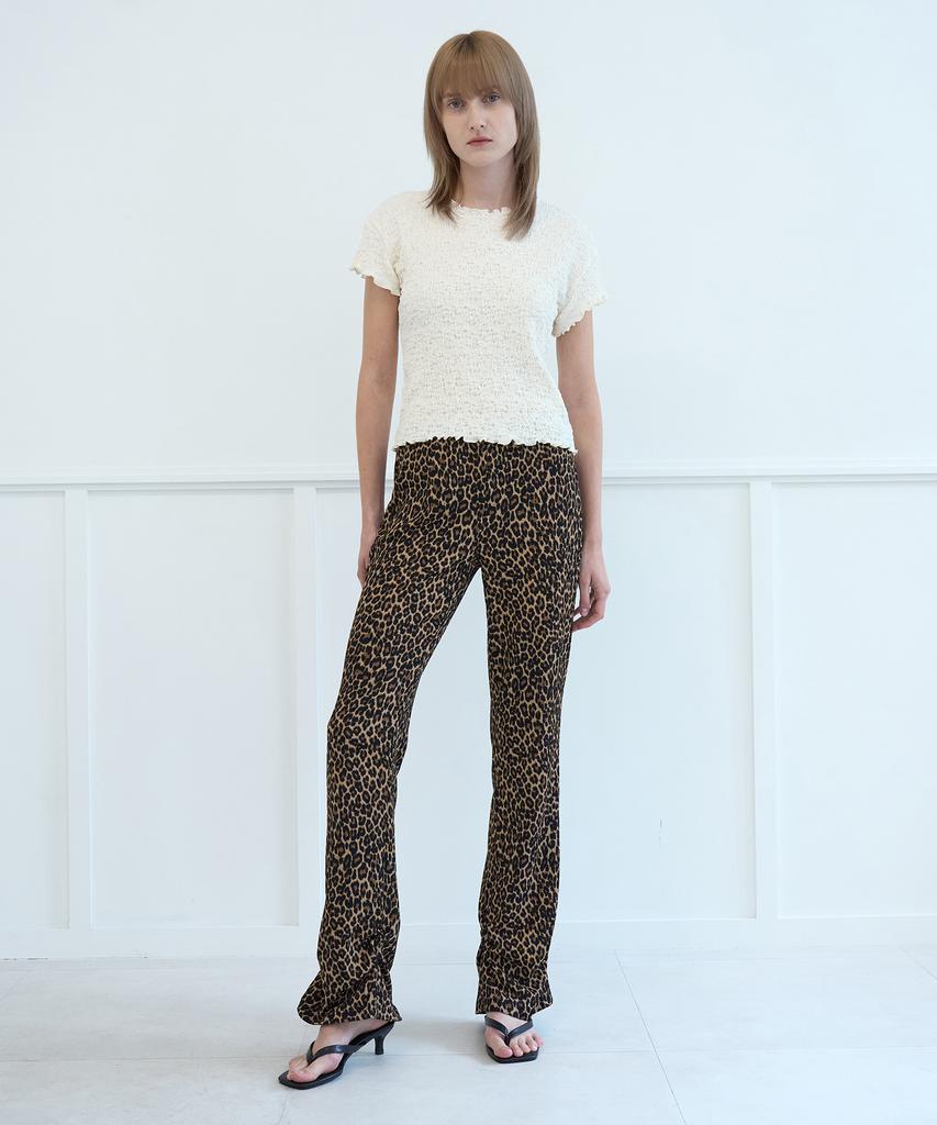 NUAKLE Leopard Banding Bootcut_Brown
