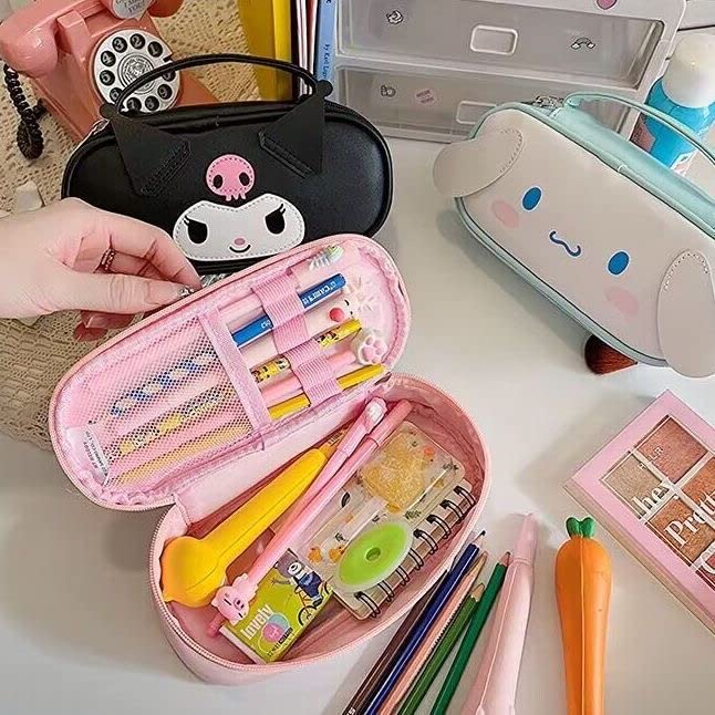 Cinnamoroll Kuromi Pencil Case Pouch Pen Case Small Item Case Writing Instruments Stationery PU Leather Cosmetic Pouch School Entrance Gift Girl