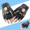 Women's Leather Half-finger Gloves Performance Pole Street Dance Pu Exposed Finger Fashion Personality Trend Locomotive Exposed Finger Driving