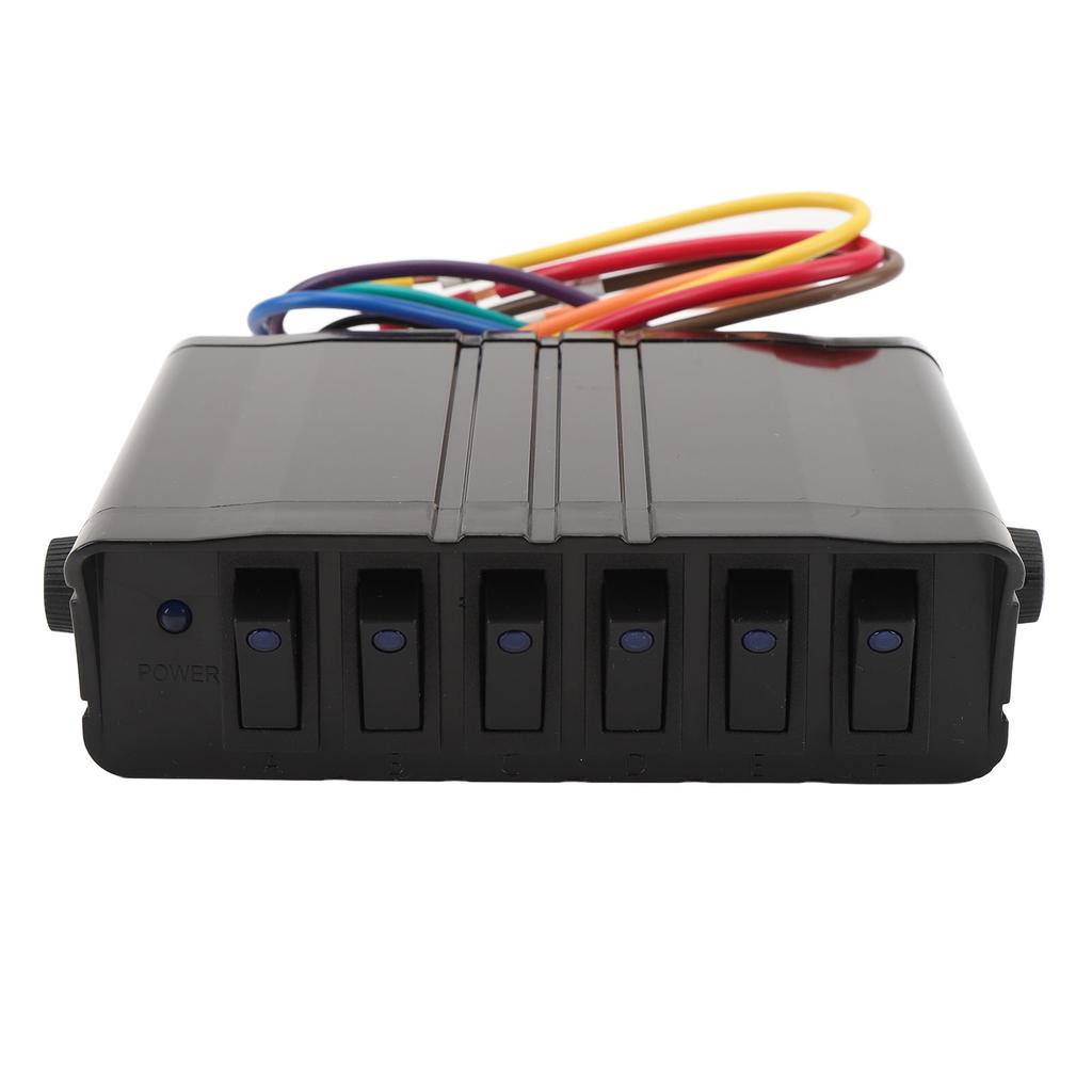 6 Gang Rocker Switch Box DC12V 40A Blue Light Multifunctional Universal Fit for Automotive Cars Vehicles Boats RVs SUVs