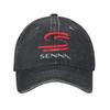 Vintage Logo Ayrton Senna Baseballkappe Herren Damen Used Gewaschen Kopfbedeckung Outdoor Laufen Golf Verstellbare Passform Mützen Kappe