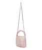 Fallett Lettering Quilted Small Flap Tote Bag Pink
