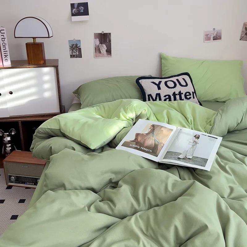 2025 New Washed Cotton Single Quilt Cover Solid Color Double Duvet Cover Skin Friendly and Comfortable Bedding 150x200 180x220