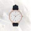 Fieldwork Analog Watch with Silicone Flower Embossed Rose Women's Strap, Pattern, Black, JN043-5