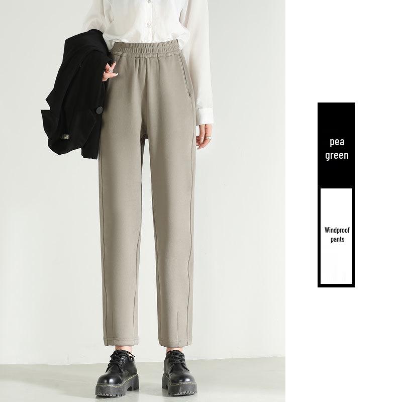 

Женские ветрозащитные спортивные штаны на флисовой подкладке - Повседневные теплые брюки-морковки для осени/зимы, свободные и универсальные. M [80-105 lbs]