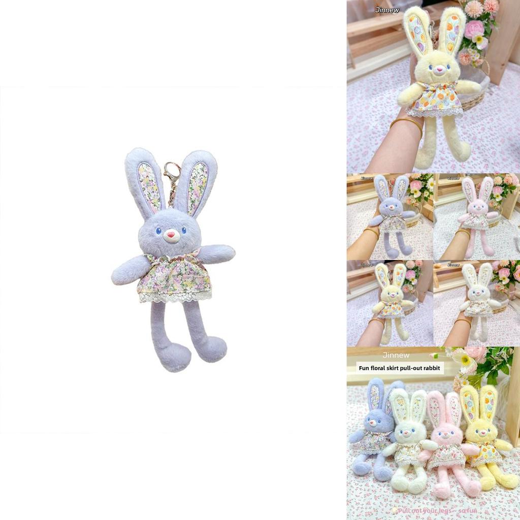 Jinnew Floral Dress Plush Bunny Keychain With Cute Design For Gift And Accessories