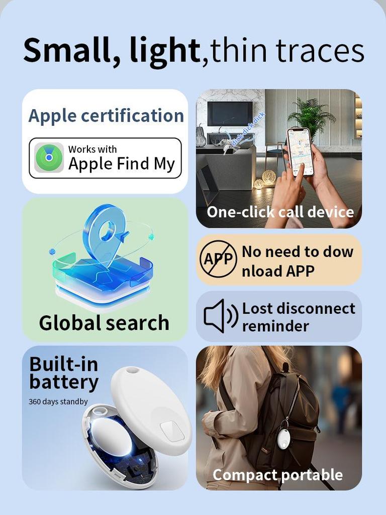 Localizador Airtag: Dispositivo Inteligente Bluetooth Anti-Perda para Animais de Estimação