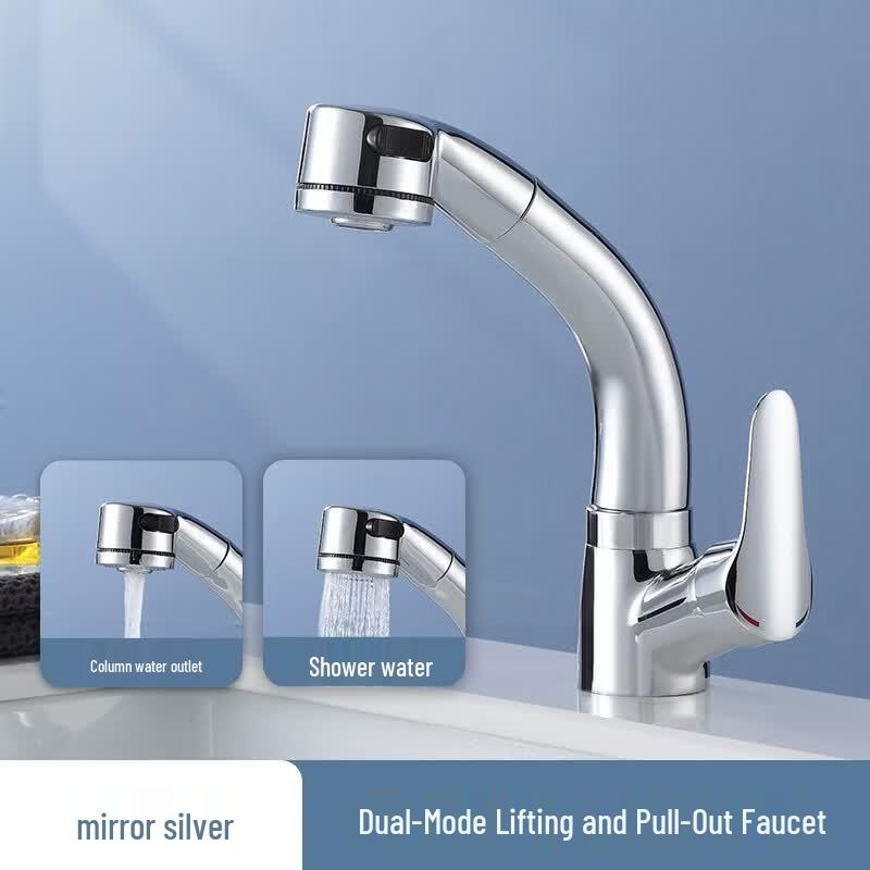 

OEING Upgraded Silver Brass Countertop Basin Faucet