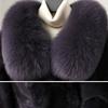 Winter Women's Mink Coat Fluffy Luxury Mid-Length Fur Coat with Fox Fur Collar