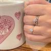Ollia Birthstone Layered 1,2,3, Silver Ring