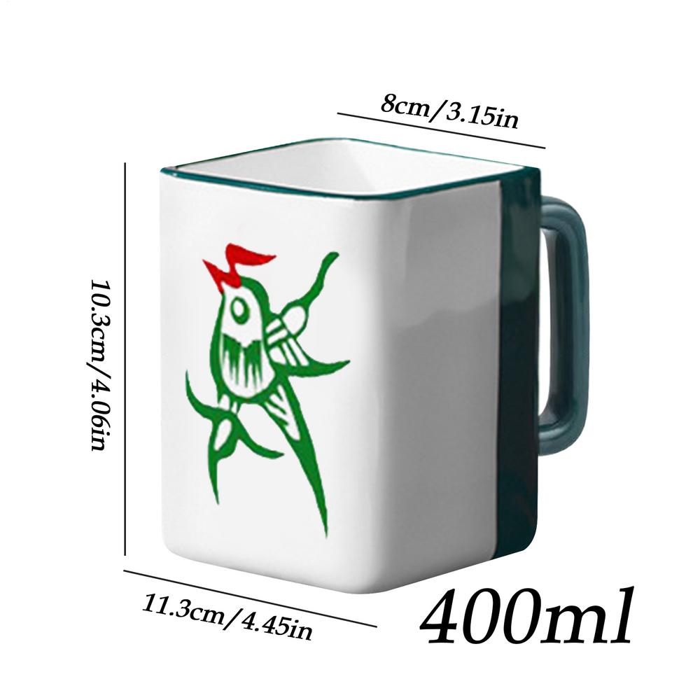 Novelty Ceramic Mahjong Cup 400ml Coffee Mug Chinese Style Mahjong Water Cup Gift For Women Men Friends Family 400ml