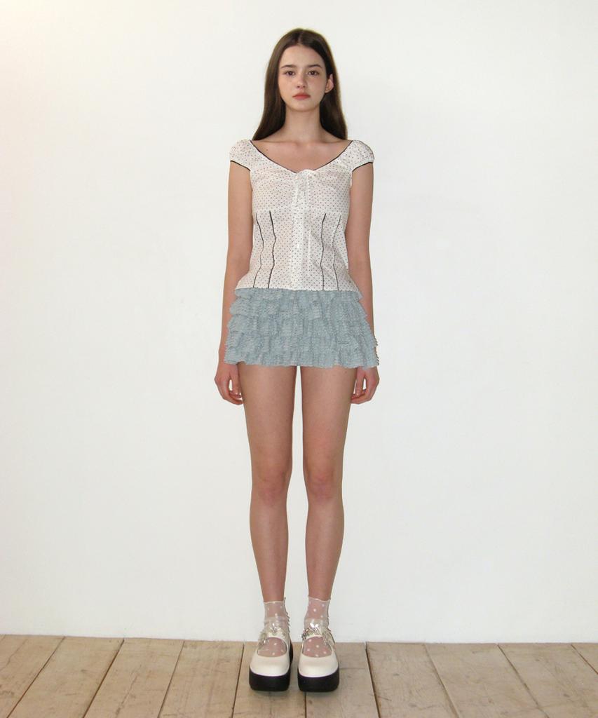 Crank Lace Tiered Skirt Pants_Mint