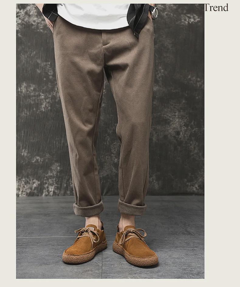 Europäische Herren-Freizeitschuhe aus Wildleder mit Schnürung und dicker Gummisohle - Neuer Trend