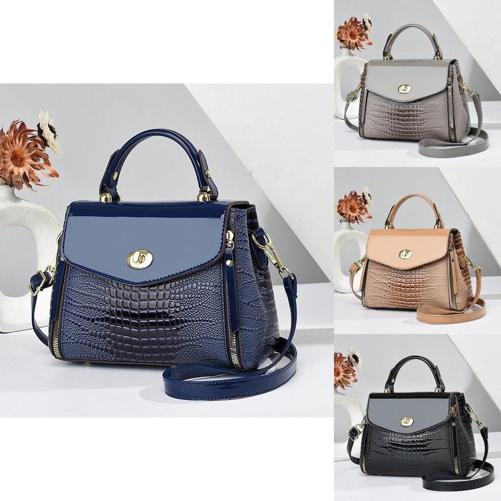 Chic Trendy Crossbody Handbag With Chain Elements And Secure Zipper Closure For Moms