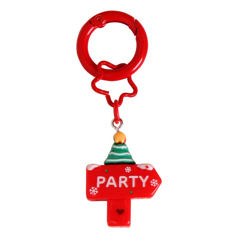 Cartoon Christmas Keychain: Cute Tree, Santa, and Snowman Accessories for Kids' Schoolbag Decoration