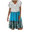 Women's Summer Casual Fashion Loose Printed Short Sleeve 2022 V-Neck Dress
