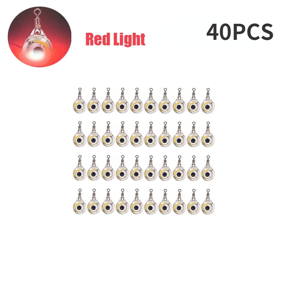 10-200pcs Mini Fishing Lure Light LED Deep Drop Underwater Eye Shape Squid Fish Bait Luminous Lure for Attracting Fish